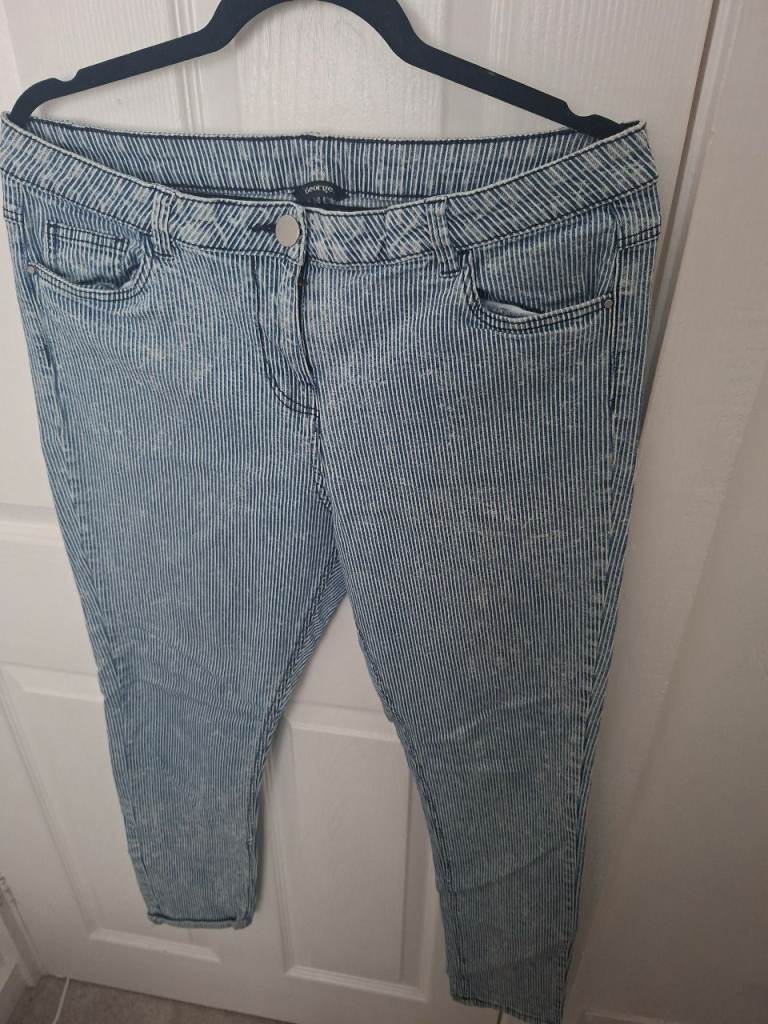 Striped Denim Jeans. Size 16