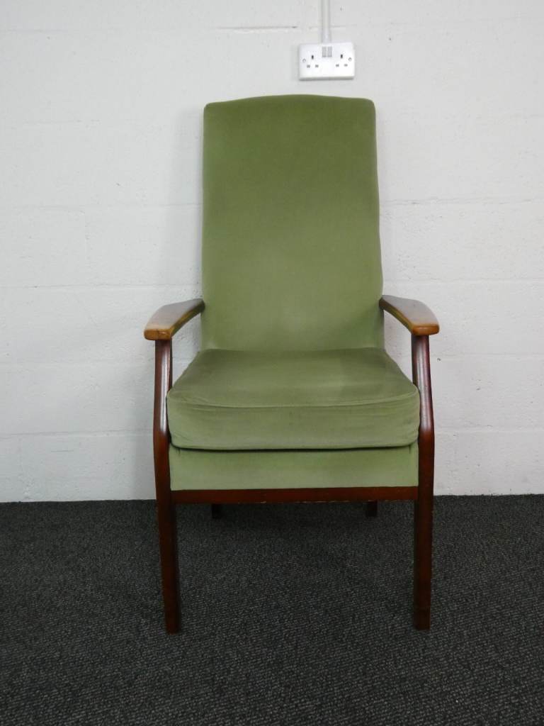 Fireside Chair with Green Fabric