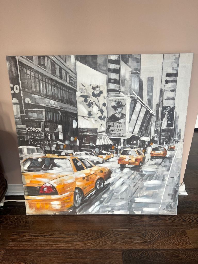 ARTWORK Canvas Print City Taxi 80x80cm