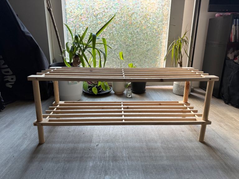 Large 2 Tier Wooden Storage / Shoe Rack