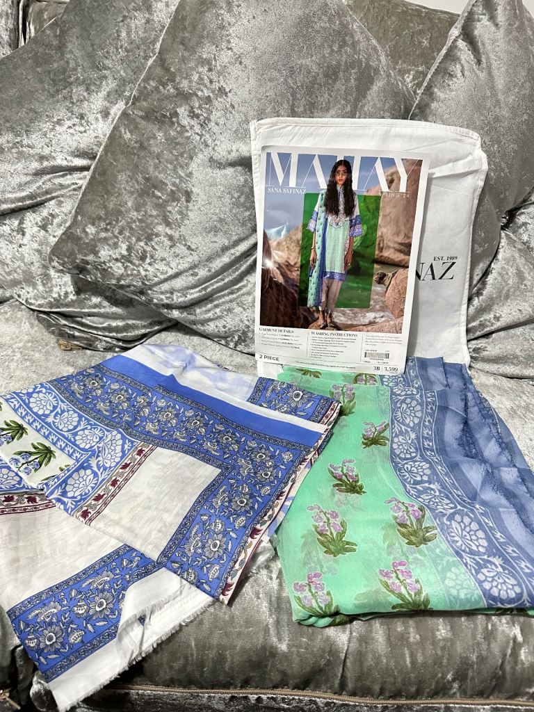 original Sana Safinaz 2/3pcs summer lawn printed embroidered collection 
