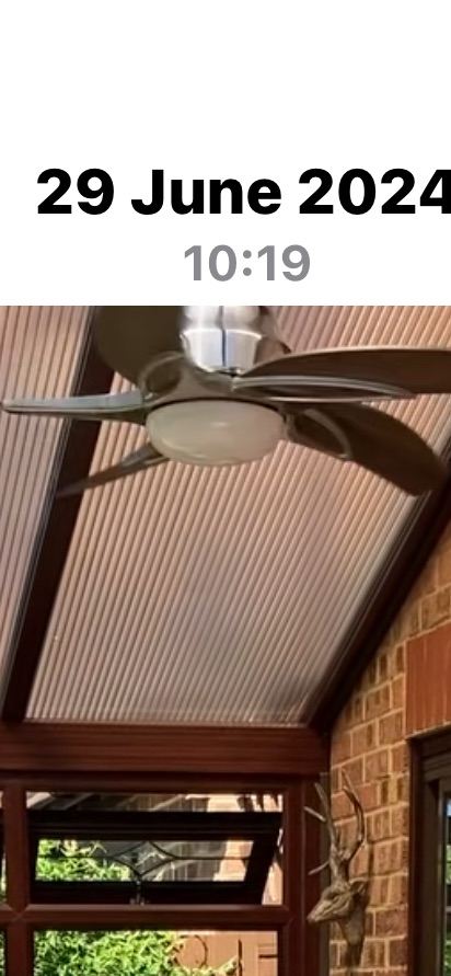 Conservatory Roof Fan with light