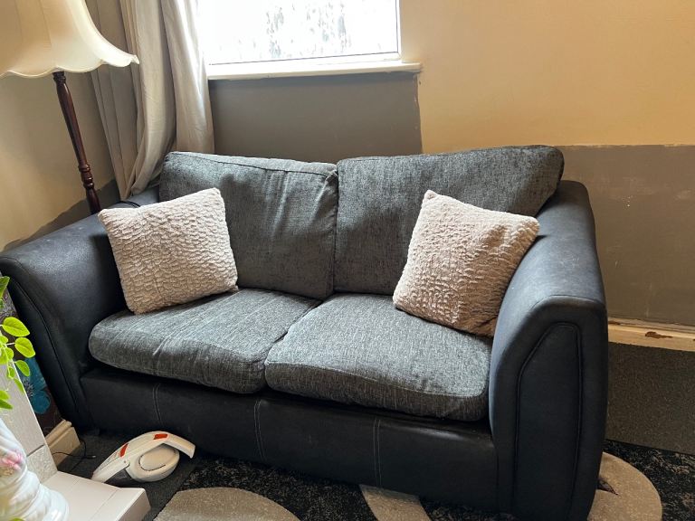 (Sofa bed) Two-Seater Sofa – Grey, Good Condition have got 3 other matching sofas