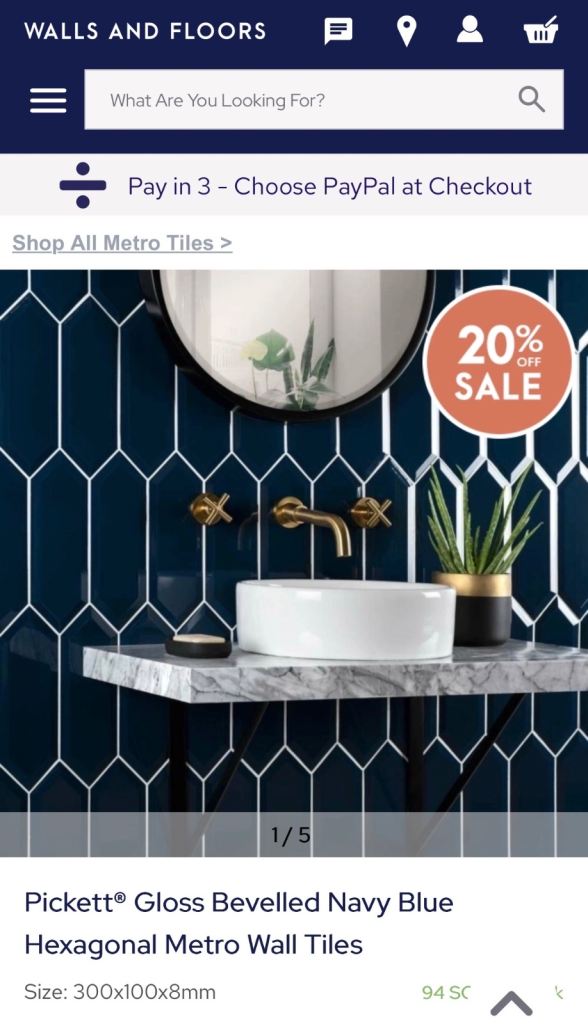 Navy Pickett Tiles 3m2