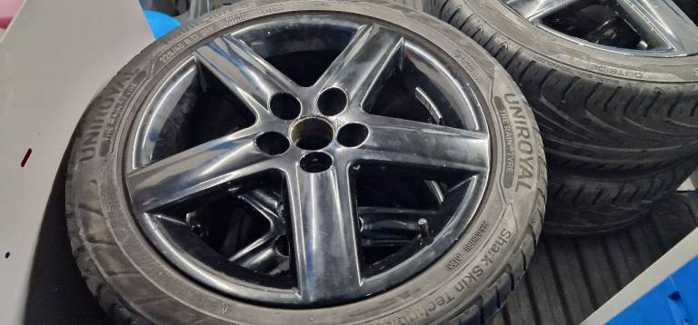 225/45/17 x4 black alloy wheels 5x108.