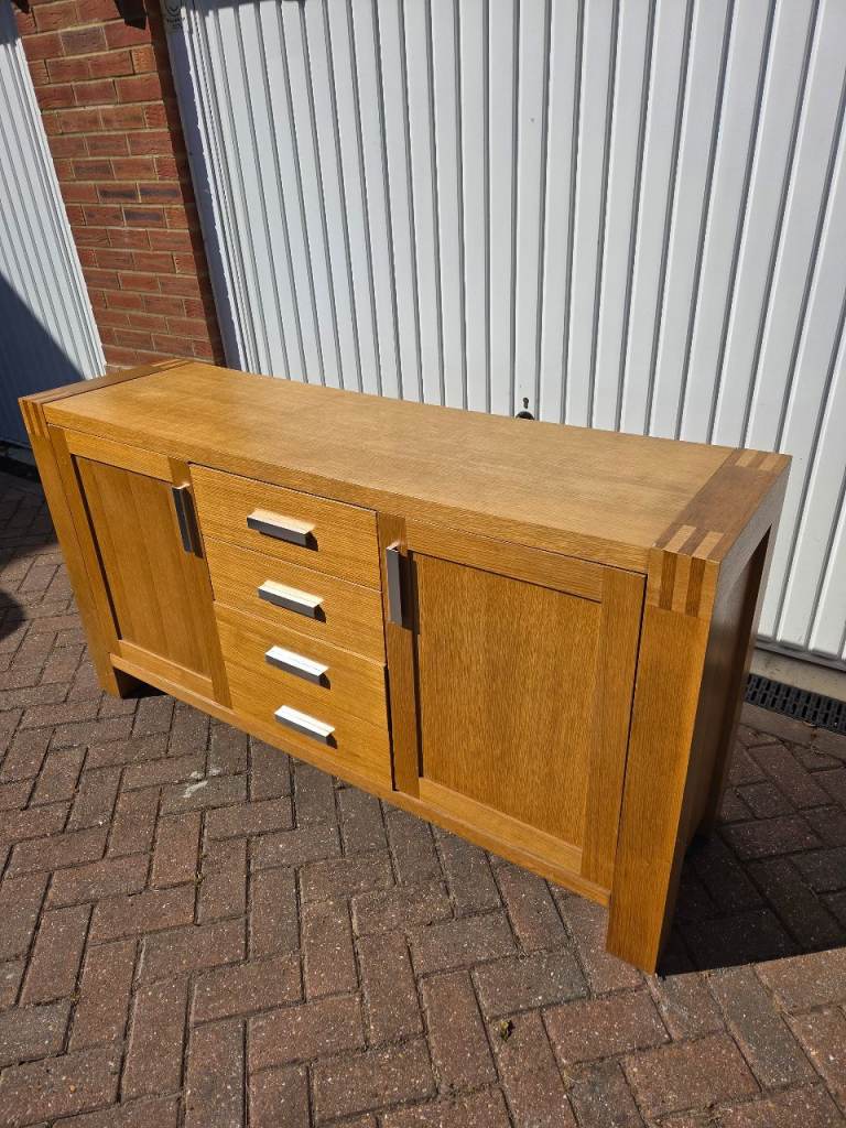 Solid Oak Sideboard with Drawers and Cupboards