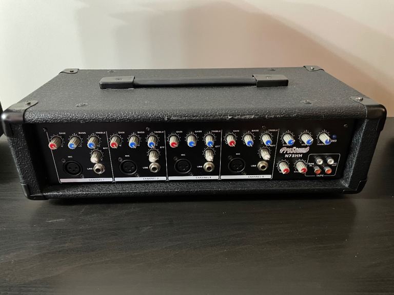 Pair of Speakers and Amplifier