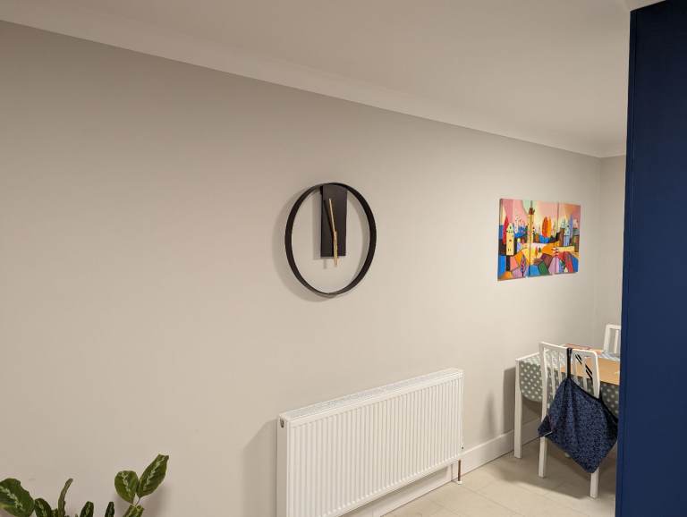 John Lewis Wooden Clock - Art Deco with Brass Hands