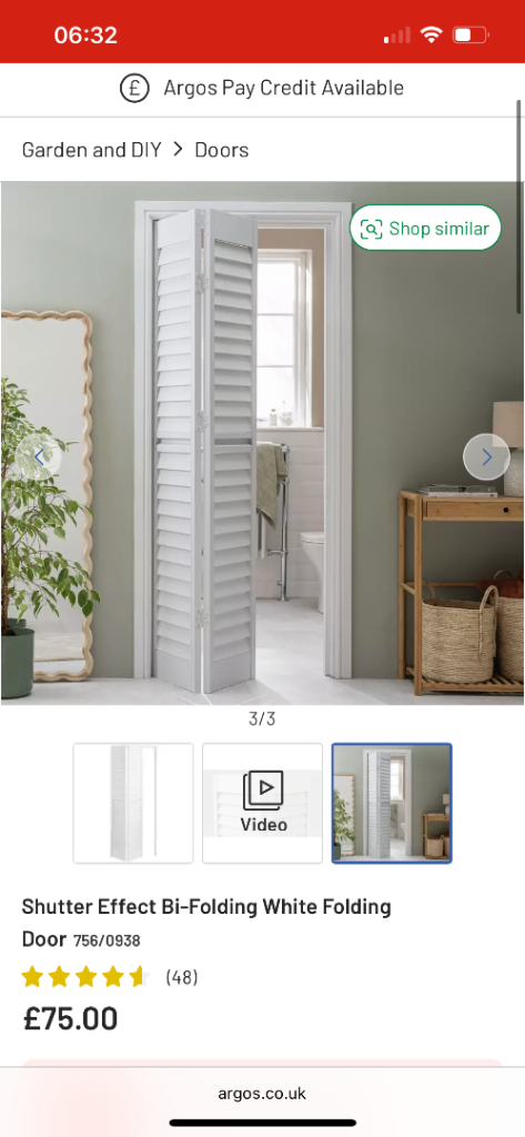 Brand new Argos bi-fold door 