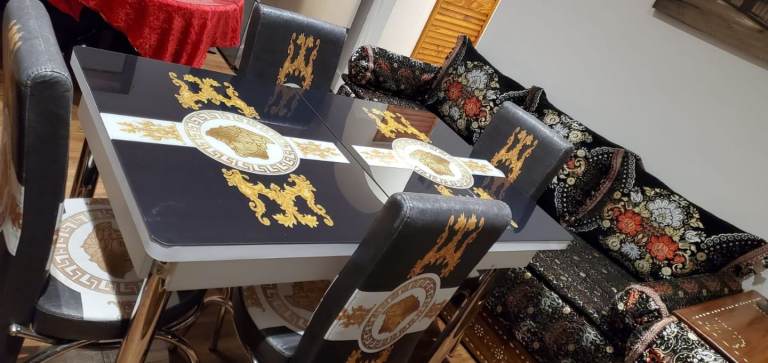 Black Gold Turkish-style Dining Table 