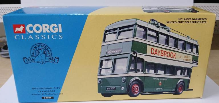 Corgi Classic 40th Anniversary Nottingham City Transport Karrier W Trollybus 34701