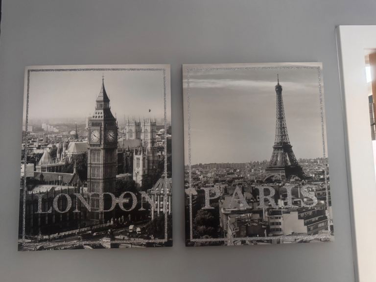London and Paris Canvas Prints - Black and White Decor