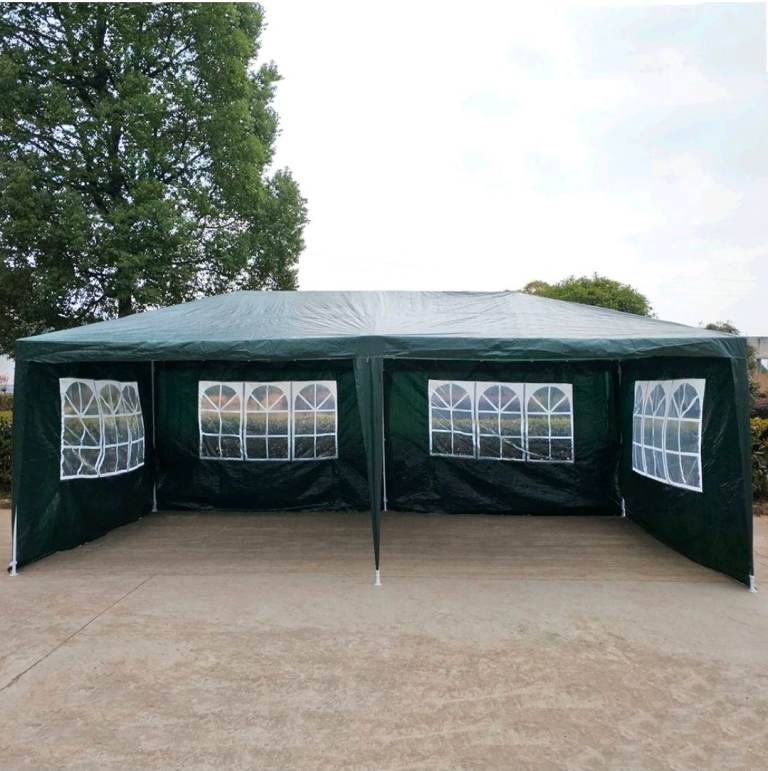 3 x 6m Outdoor PE Garden Gazebo Marquee Canopy Party Tent (3X6M, Blue)  Also available 3x3m 