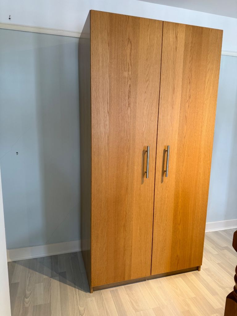 IKEA Double Wardrobe – Oak Effect – Excellent Condition – Collection Only