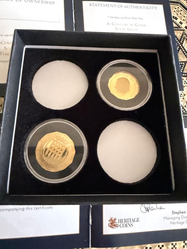 TWO (2) solid 9 ct gold Truppenny bit coins