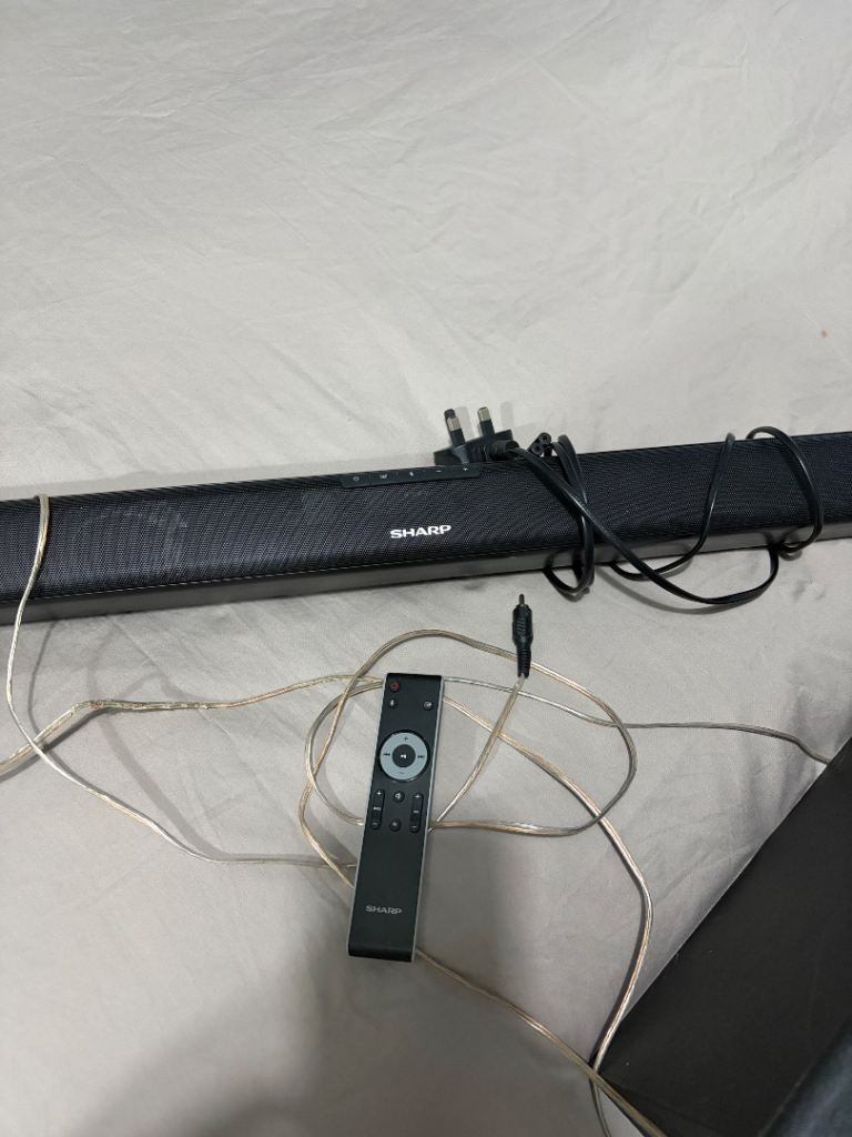 Sharp Sound Bar & Subwoofer with Remote – Good Condition