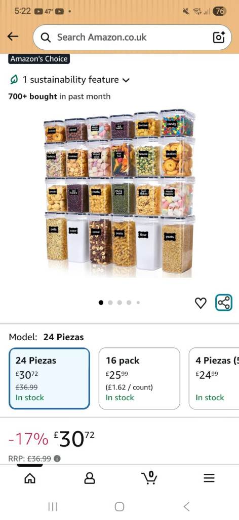 Kitchen storage tubs 24pcs new 