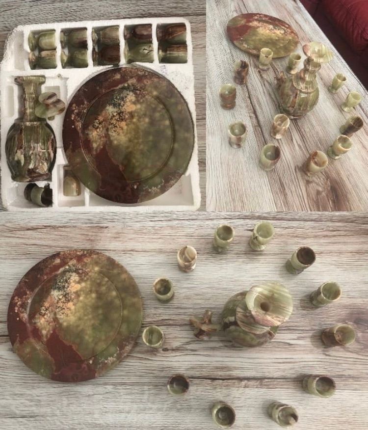 Fancy 14 piece antique marble set (Real Marble)