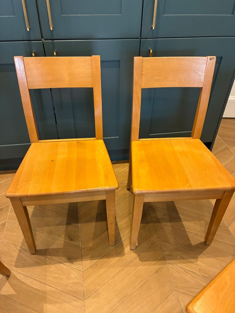 Six solid wooden chairs, could be sold in pairs 