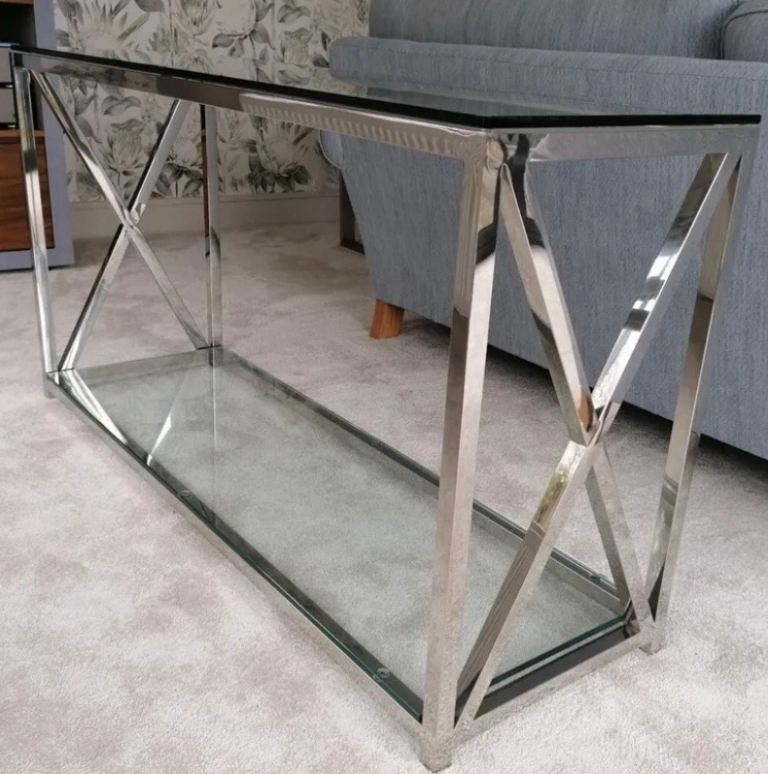 image for glass console table