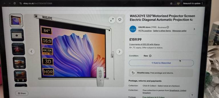 Electric projector screen