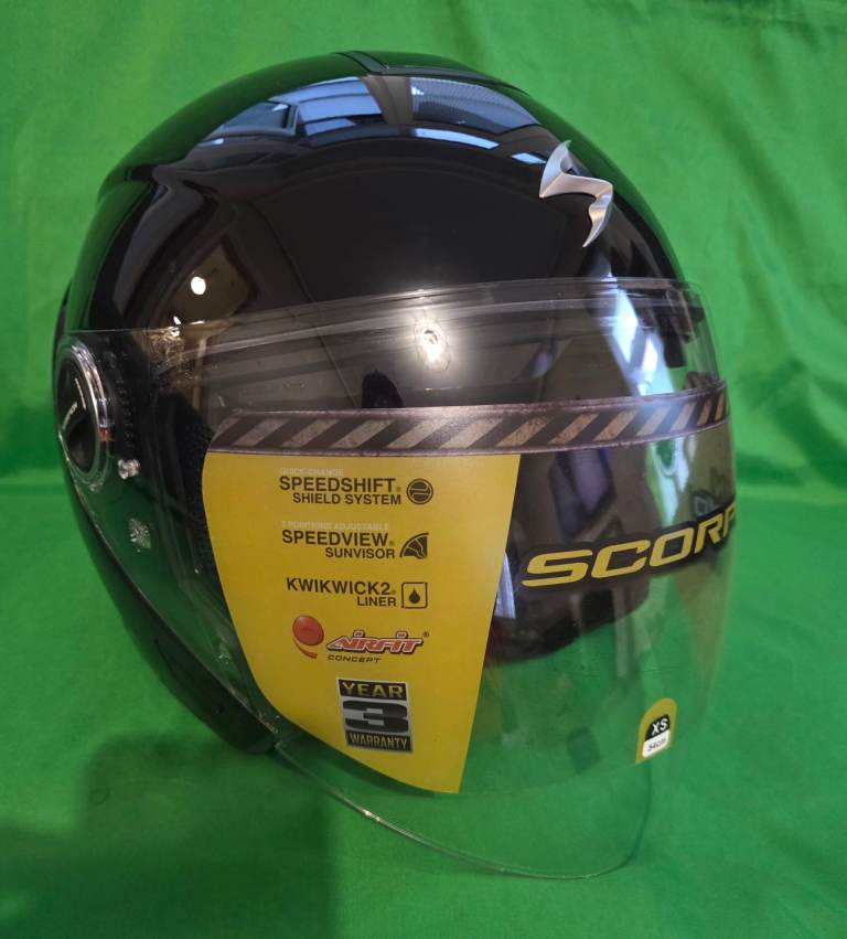 Scorpion Exo 210 Open Face Black Glossy XS