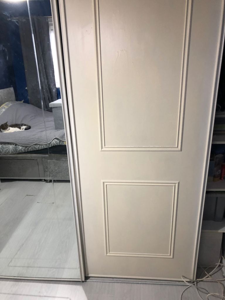 Sliding Wardrobe doors only… one mirror other one panel 
