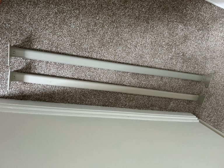 Pair of Grey Metal Wardrobe Rails - Good Condition