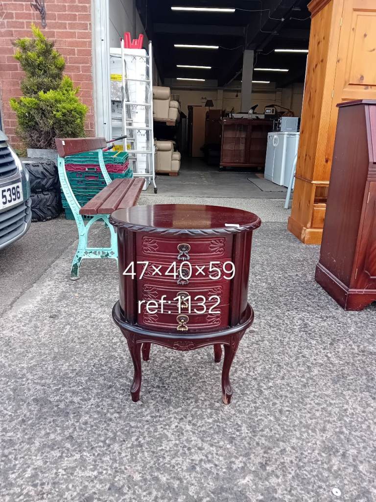 Vintage oval shaped four-drawer mini chest, ref:1132  please see photos