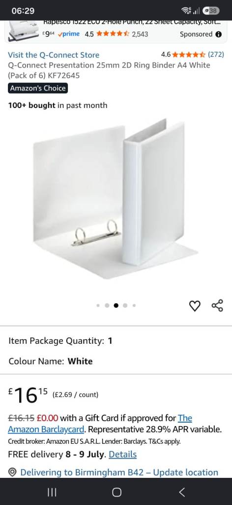 2D ring White folder