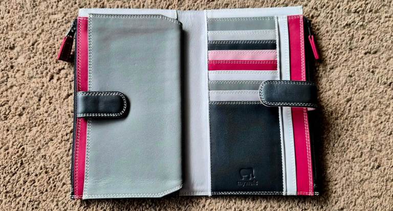 Very Good The Mywalit Medium Matinee Wallet Soft Multi-colored Nappa Leather