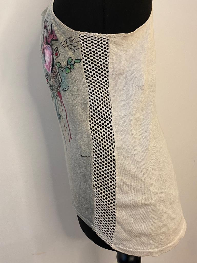 Rare and collectable KITSCH of London 1980s Rock n Roll Hearts Tank Top