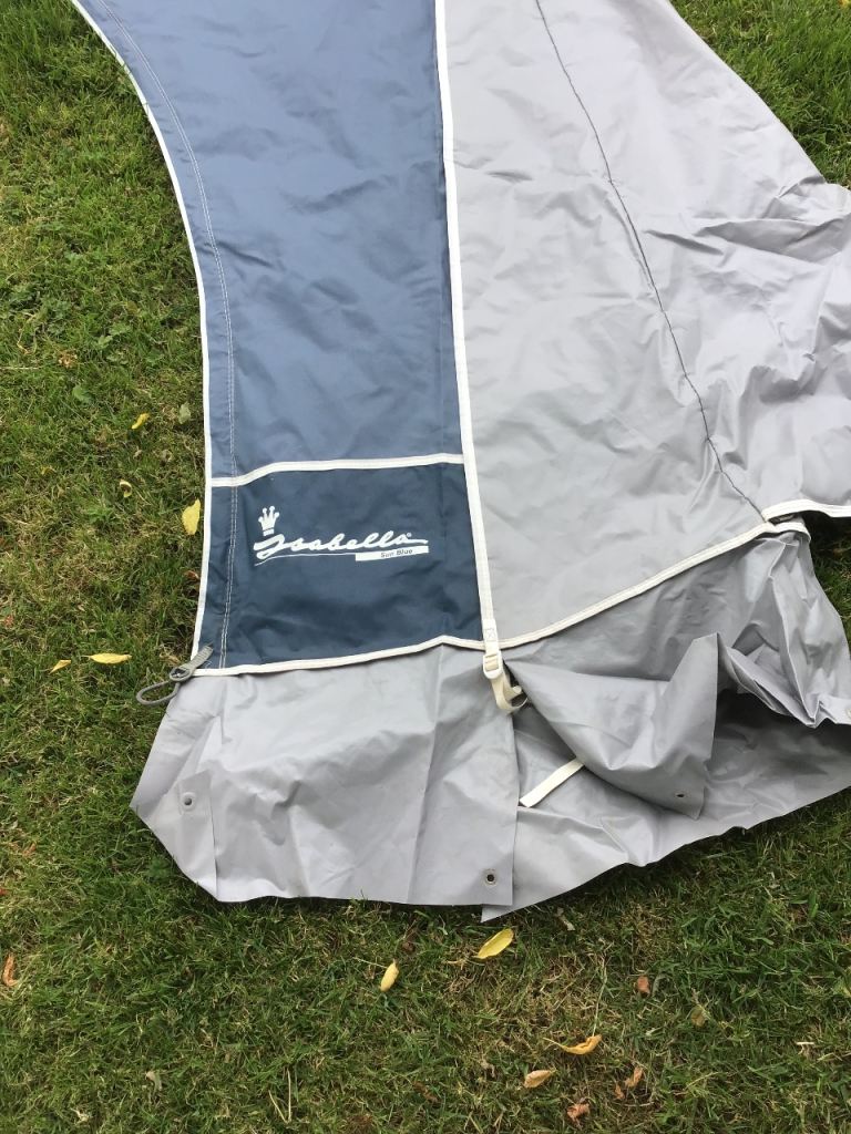 Isabella Caravan sun canopy – Grey & Blue, Good Condition