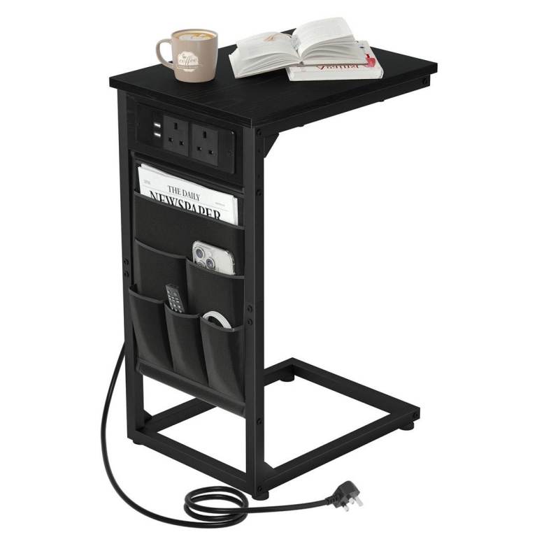 BRAND NEW - COLLECT TODAY - Black Side coffee table  with charging station