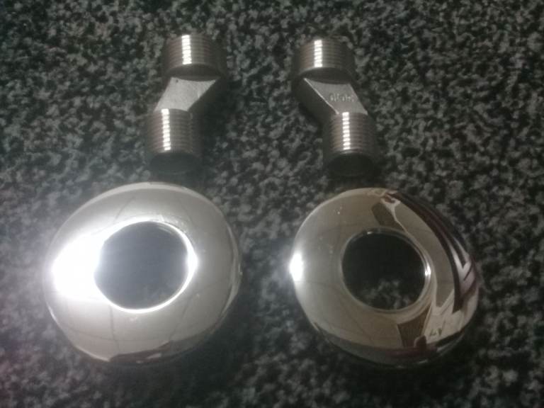 Chrome, Cranked Connectors Adaptors  for Wall Mounted Taps, Bath Tap Offset, Bolton
