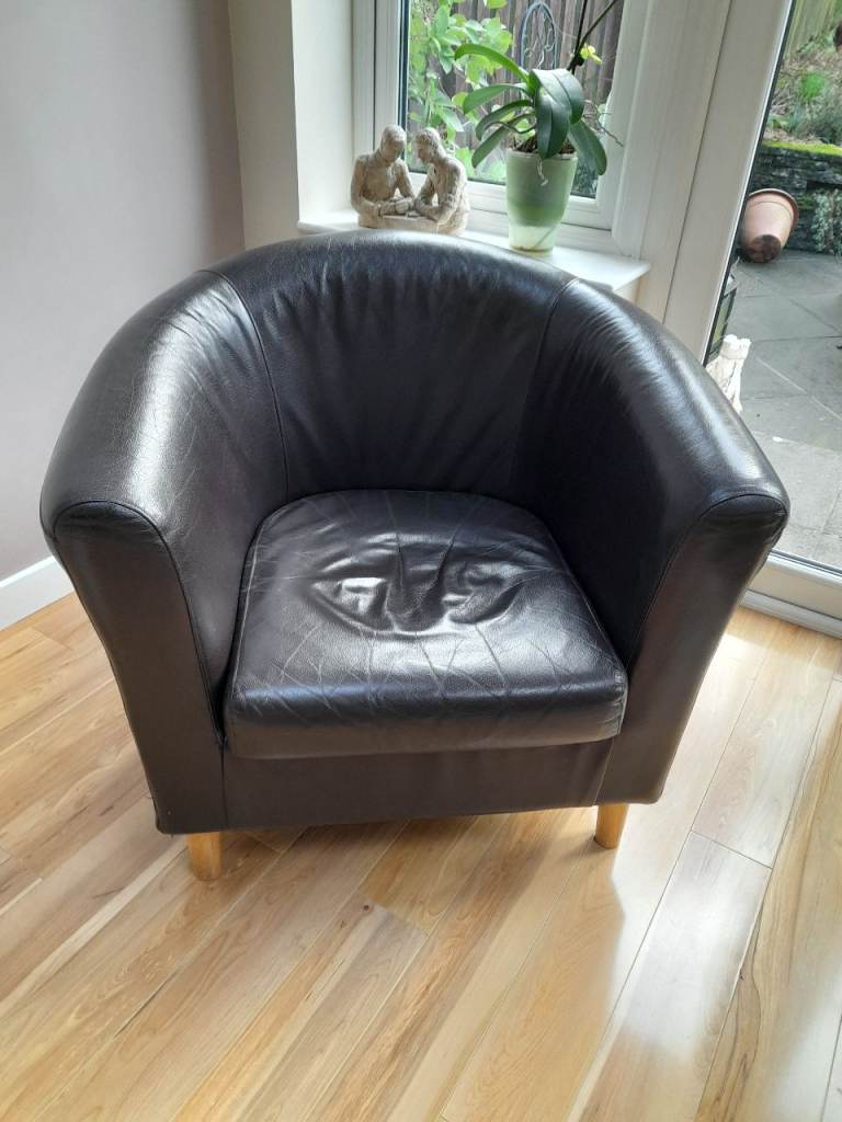 Two leather occasional chairs 