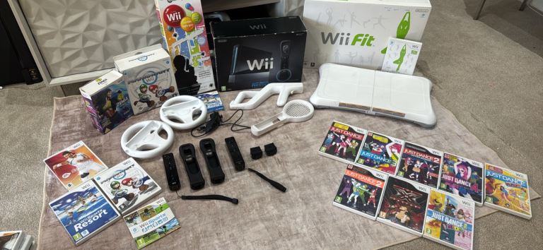 Nintendo Wii Console Bundle with Wii Fit and Games