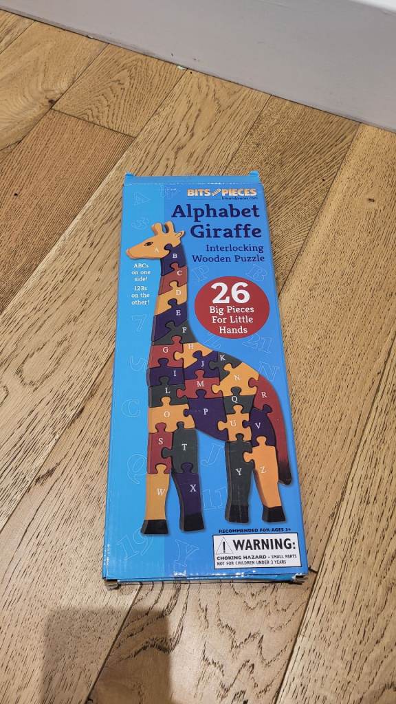 Wooden Alphabet/number giraffe puzzle