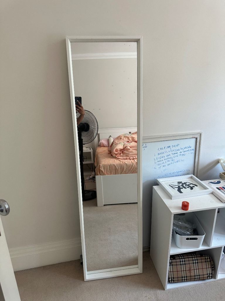 IKEA Nissedal White Full-Length Mirror – Good Condition