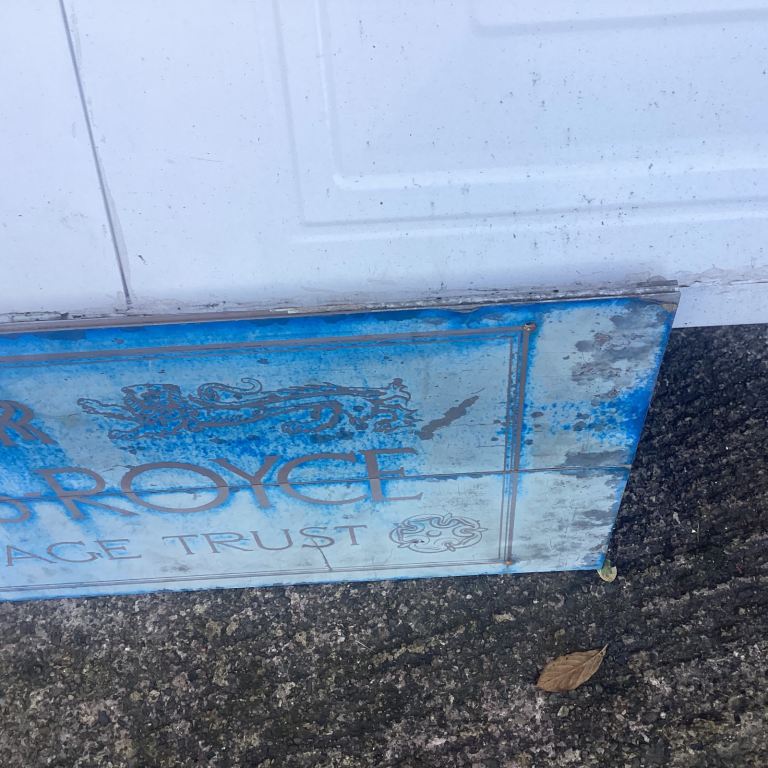 Rolls Royce Heritage metal sign approx 39x17.5 inches