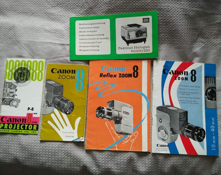 vintage cine film/slide manuals