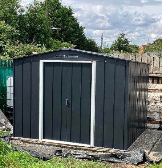 Galvanised Steel Garden Shed | Heavy-Duty Weatherproof Outdoor Storage Unit – Multiple Sizes
