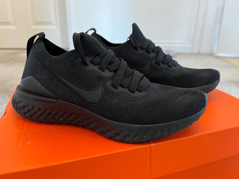 Nike Epic React Flyknit 2 Triple Black Trainers Women’s Size 3.5 UK Brand New