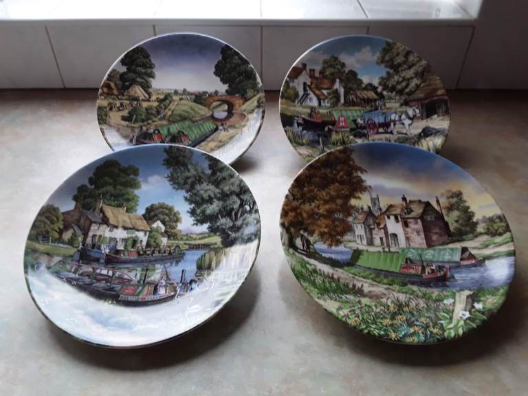 Royal Worcester Canal Plates 8 number