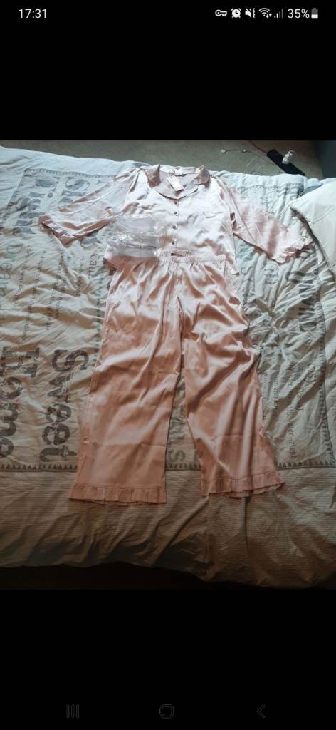 Boux Avenue Pink Satin Pyjamas - Brand New with Tags
