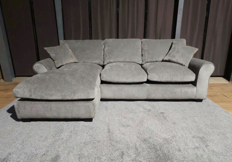 Grey fabric corner sofa