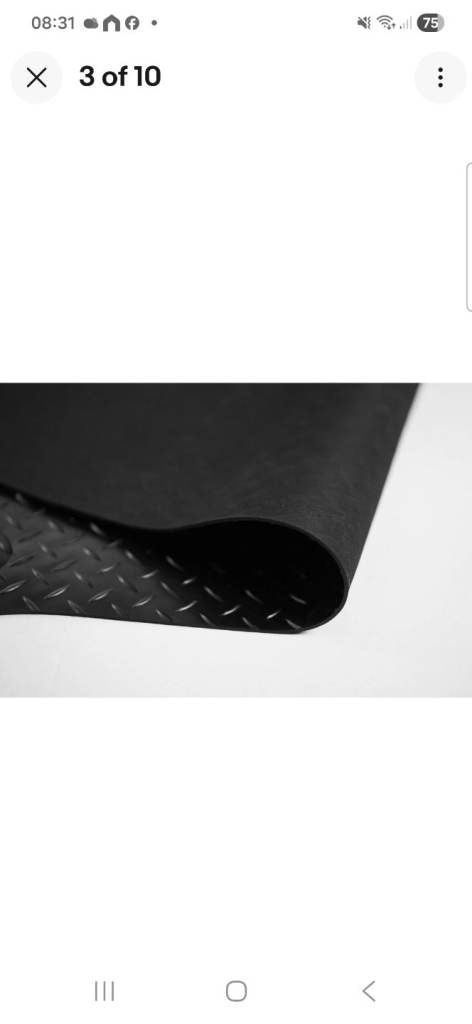 3mm Premium Checker Rubber Flooring Matting Anti Slip for Garage, Van, Car