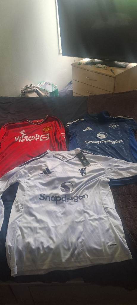 Manchester United Football Shirts - Red, Blue, White