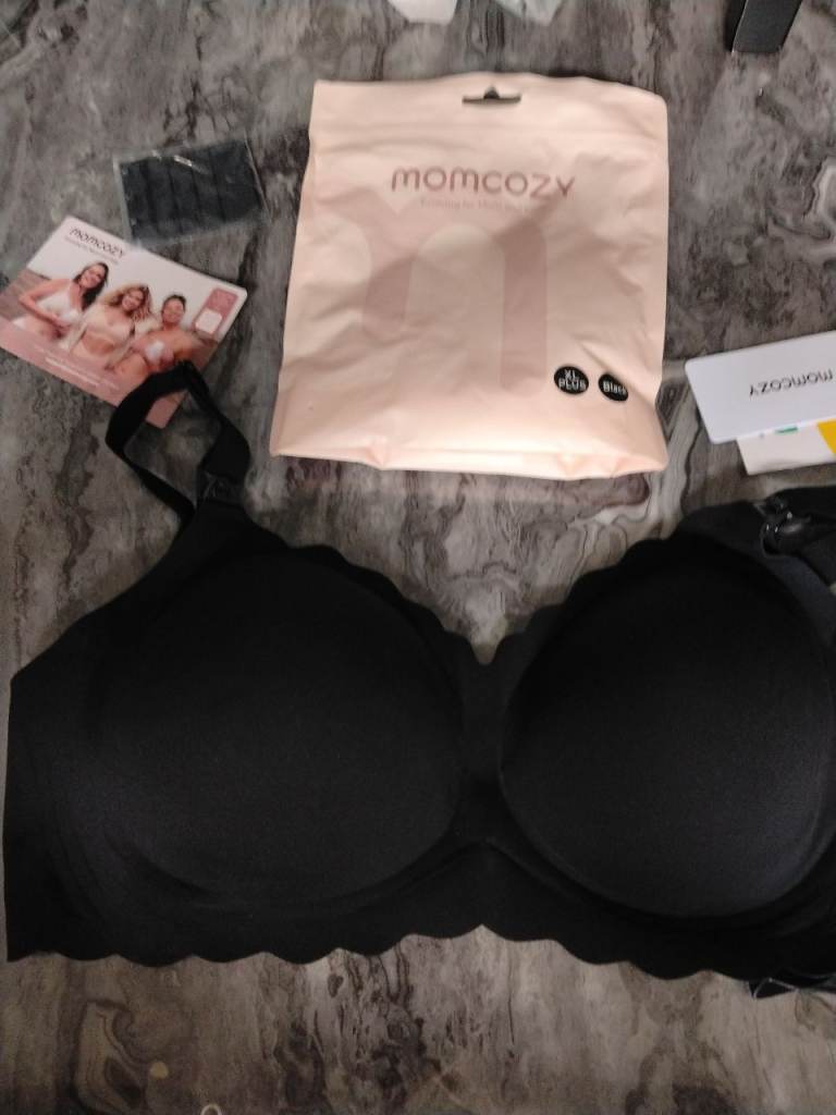 Momcozy XL Plus Black Maternity Nursing Bra
