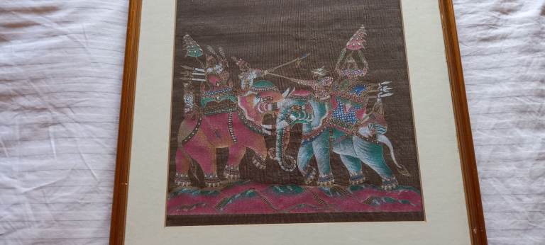 Silk Screen Print In A Glass And Gilt Frame In Excellent Condition